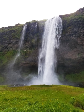 Seljalandsfoss, one of a ton of beautiful waterfalls spread throughout the country.